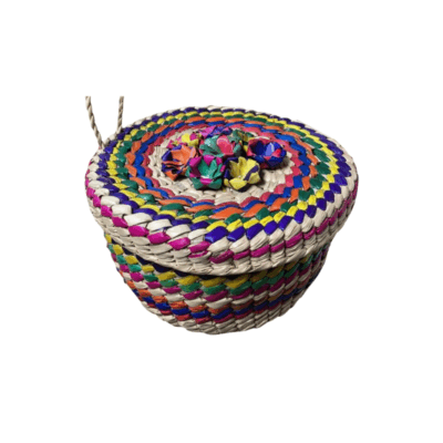 Canasta Tortillera de Mimbre Multicolor