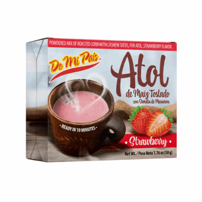 DMP Atol de Maiz Tostado Sabor Fresa/Toasted Corn-Based Drink Strawberry Flavor 12/50 g