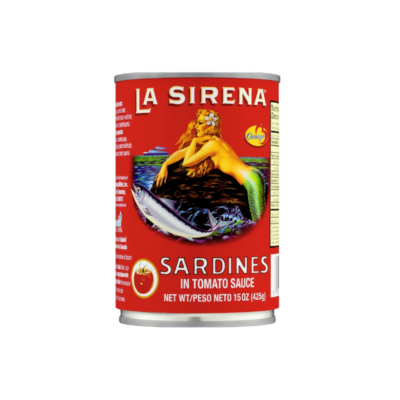 La Sirena Sardina en Salsa de Tomate (Redonda)/Round Canned Sardines in Tomato Sauce 24/15 oz