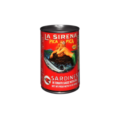 La Sirena Sardina Pica Pica (Redonda)/Round Canned Sardines in Spicy Sauce 24/15 oz