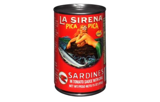 La Sirena Sardina Pica Pica (Redonda)/Round Canned Sardines in Spicy Sauce 24/15 oz