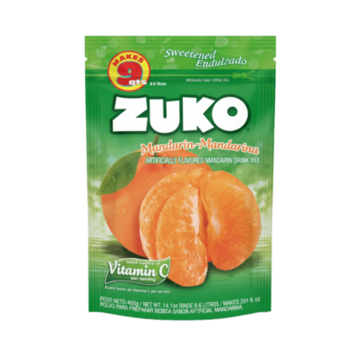 Zuko Bebida Sabor Mandarina 12/400g 14.1 ozZuko Bebida Sabor Mandarina/Powdered Mandarin Drink 12/14