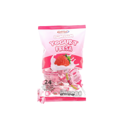 Venus Candy Bombon Yogurt Relleno de Fresa/Strawberry Yogurt Lollipops 24 U/288 g