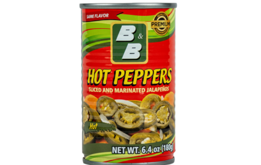 B&B Chile Jalapeño Hot Nacho (Lata)/Canned Jalapenos for Nachos 12/6.4 oz