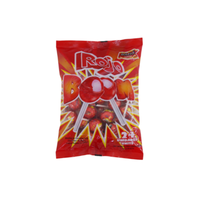 Venus Candy Bombon Rojo Boom/Red Lollipops Strawberry 24 U/408 g