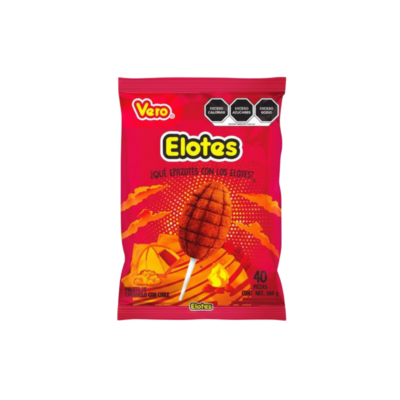 Paleta Vero Elote/Strawberry Lollipop with Spicy Powder 1/40 U