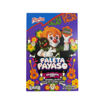 Ricolino Paleta Payaso Halloween/Marshmallow and Strawberry with Chocolate 1/10 U