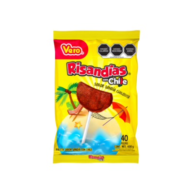 Paleta Vero Risandias con Chile/Spicy Watermelon Lollipop 1/40 U