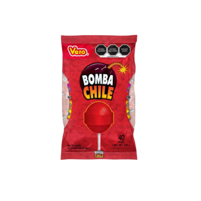Paleta Vero Bomba Chile/Strawberry Lollipop 1/40 U