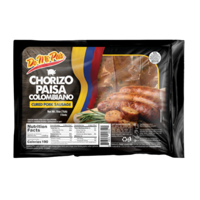 DMP Chorizo Paisa Colombiano/Colombian Cured Pork Sausage 1/16 oz