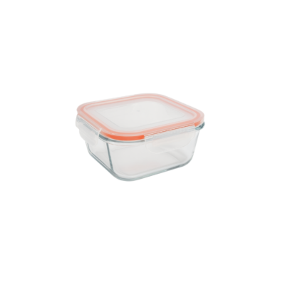 Imusa 11934 Recipiente de Vidrio Cuadrada con Tapa/Square Glass Container with Lid (16.8 oz) 1/6 U