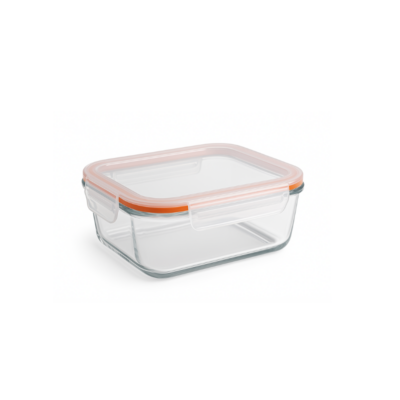 Imusa 11939 Recipiente Vidrio Rectangular c/ Tapa/Rectangular Glass Container w/ Lid (15.5 oz) 1/6 U
