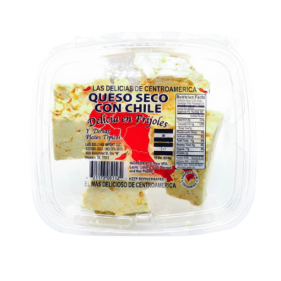 Las Delicias Queso Seco Frijolero c/ Chile/Chunk of Hard Cheese with Chili 1/12 oz