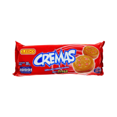 Galleta Lido Cremas Fresa/Strawberry Cream Cookies 18/300 g