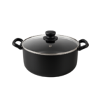 Imusa 20044 Olla Negra con Tapa de Vidrio/Black Stone Pot w/ Glass Lid (24 qt) 1/1 U