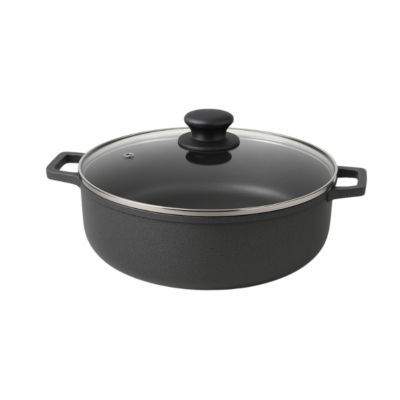 Imusa 20045 Olla Piedra Negra con Tapa de Vidrio/Black Stone Pot w/Glass Lid (30 qt) 1/1 U