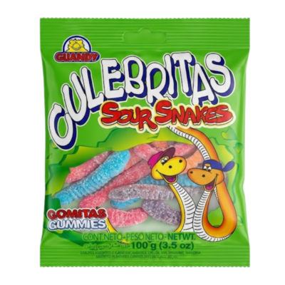 Guandy Gomitas Culebritas (Verde) /Gummy Snakes (Green) 10/100 g