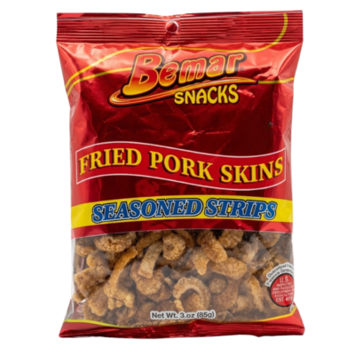 Bemar Chicharron Tiras Sazonadas Fritas / Seasoned Pork Skins 24 / 3 oz (85g)