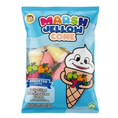 Josh Bosh Surtido Cono Marshmallow / Assorted Jelly Filled Marshmallow Cone 24/3.53 oz