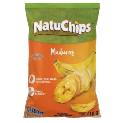 Caribas NatuChips Maduros / Sweet Plantain Chips 32/3.88 oz (110 g)