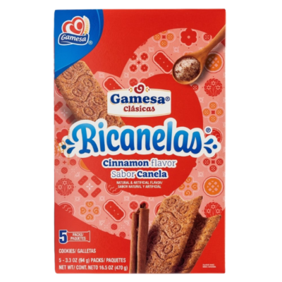Gamesa Galleta Ricanelas / Ricanelas Cinnamon Cookies 12/16.5 oz