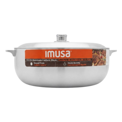 Imusa 00014 Caldero de aluminio pulido /Polished Aluminum Caldero (38x12.5 cm) (13.5 qt) 1/2 U